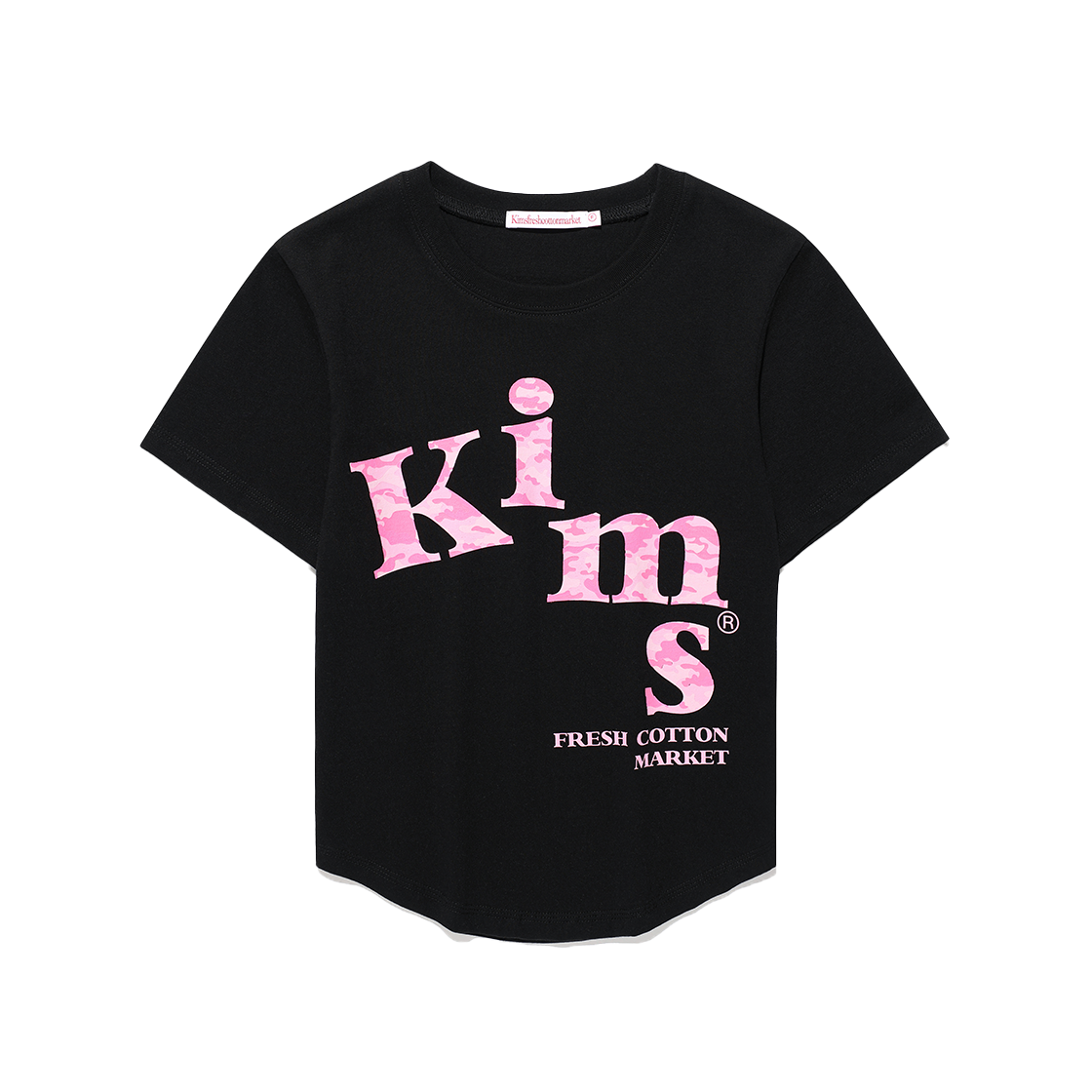 KIB6MFT501CBK Kims Fresh Cotton Market Messy Alplha Camo Tee Black