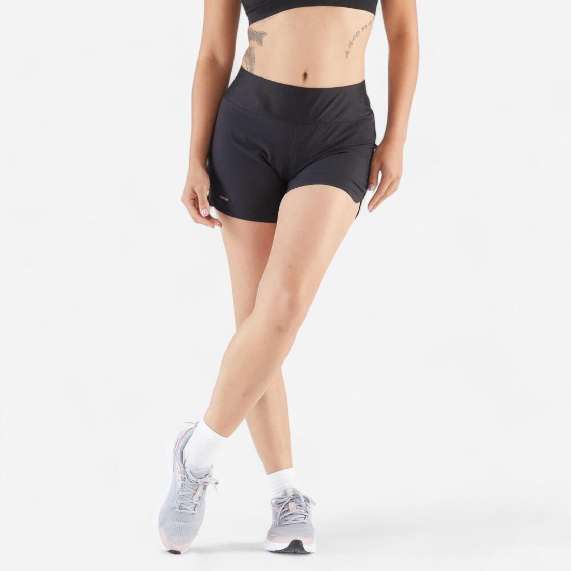 데카트론 여성 4인치 러닝 쇼츠 런 드라이 100 스모크 블랙(DECATHLON Women's 4" Running Shorts Run Dry 100 Smoke Black) - 5