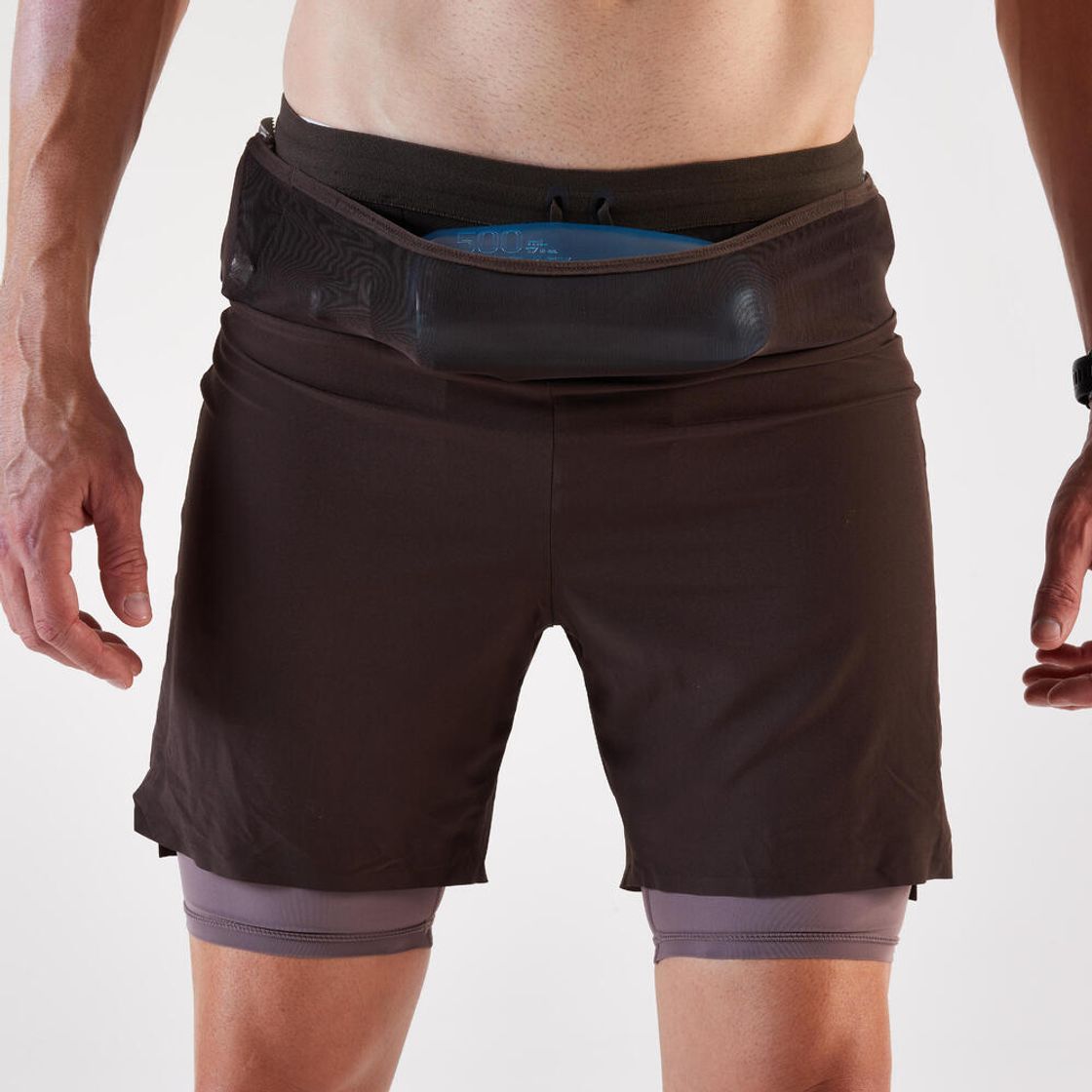 데카트론 남성 9인치 트레일러닝 투인원 쇼츠 런 울트라 900 카카오 브라운(DECATHLON Men's 9" Trail Running 2-in-1 Shorts Run Ultra 900 Cacao Brown) - 7