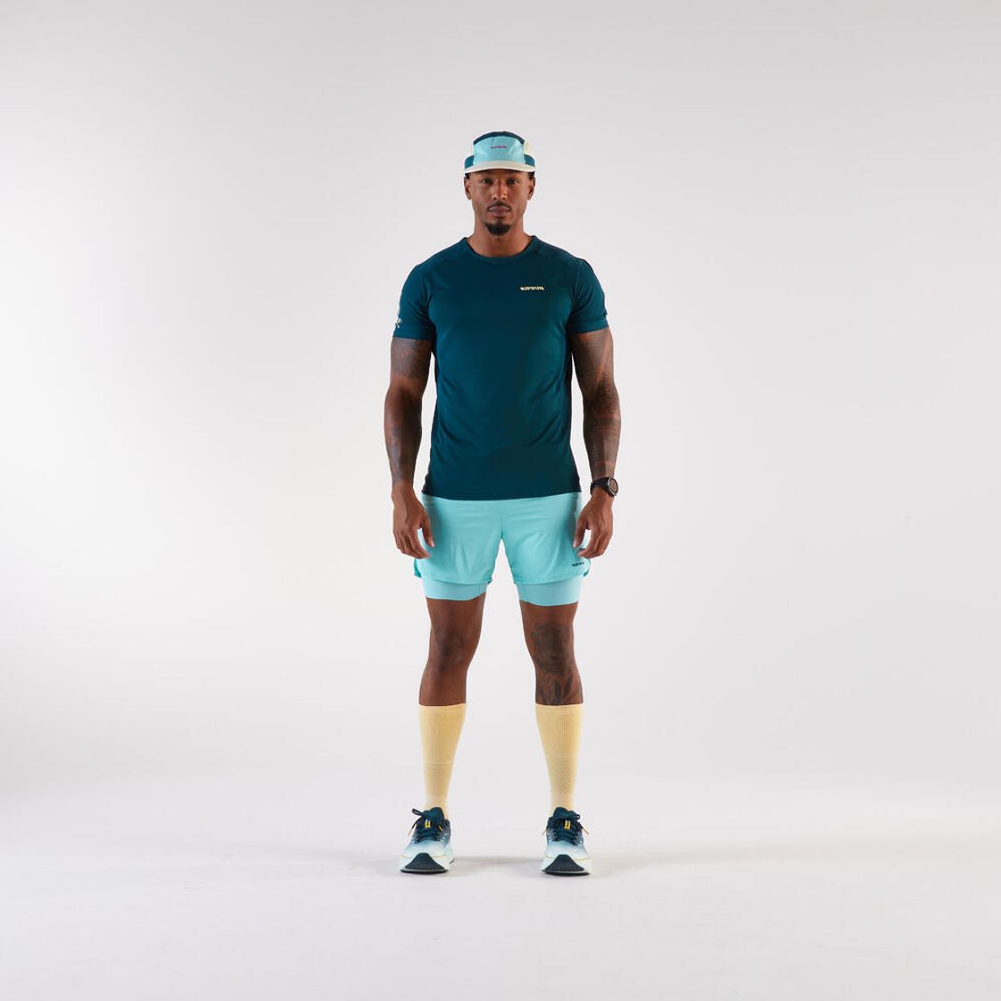데카트론 남성 5인치 러닝 투인원 쇼츠 런 500 라군 블루(DECATHLON Men's 5" Running 2-in-1 Shorts Run 500 Lagoon Blue) - 3
