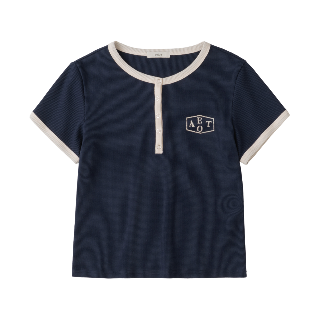 에토아 와플 링거 티셔츠 네이비(aetoa Waffle Ringer T-Shirt Navy)