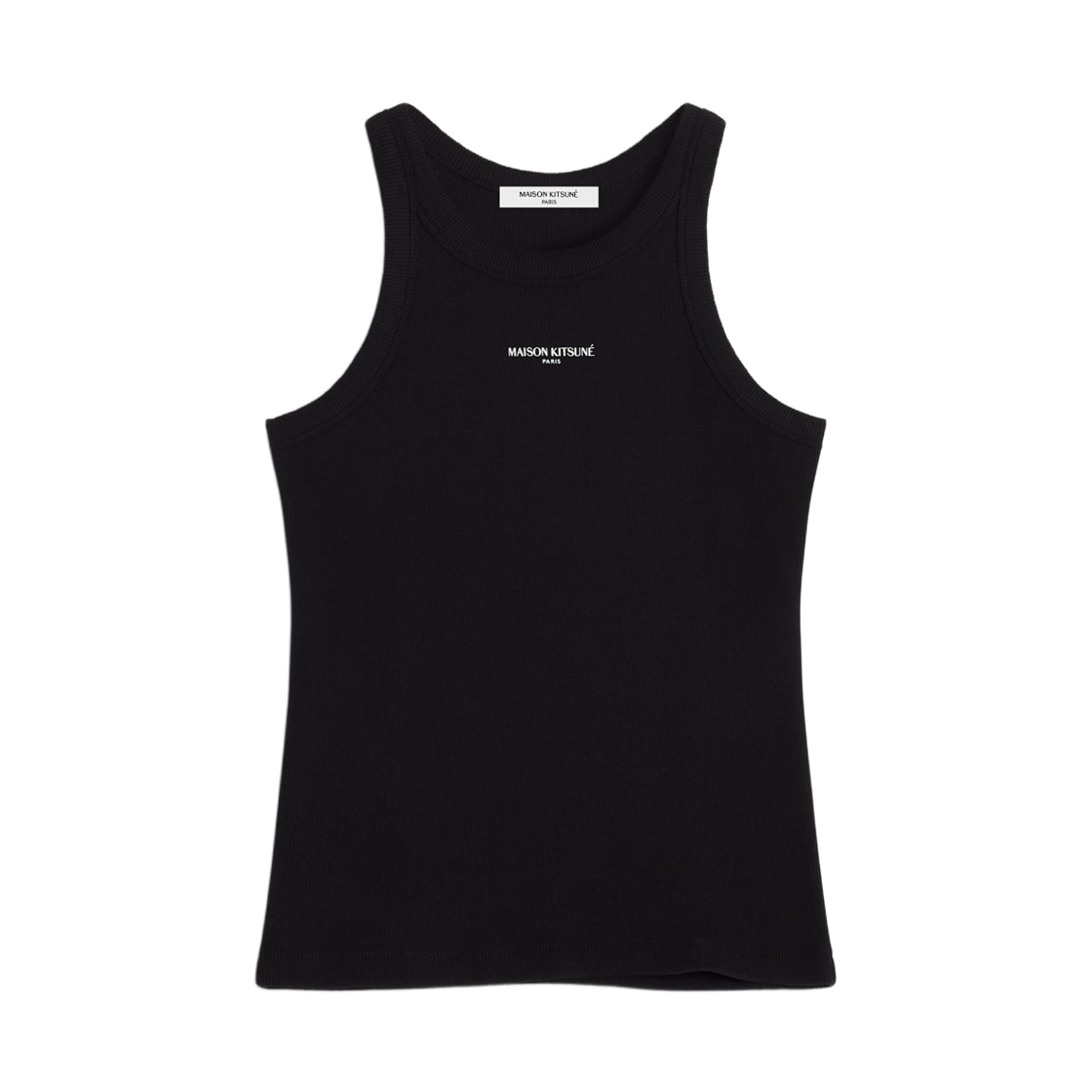 QW00600KA0033-P199 (W) Maison Kitsune Paris Ribbed Tank Top Black