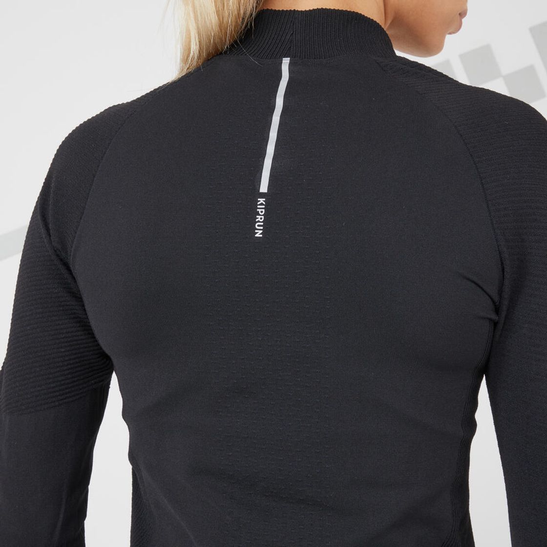 데카트론 여성 러닝 심리스 긴팔 티 런 스킨케어 500 스모크 블랙(DECATHLON Women's Running Seamless Long-Sleeved T-Shirt Run Skincare 500 Smoke Black) - 5
