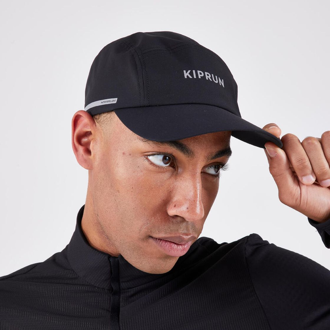 데카트론 러닝 5패널 발수 캡 모자 스모크 블랙(DECATHLON Running 5-Panel Water-Repellent Cap Smoked Black) - 3