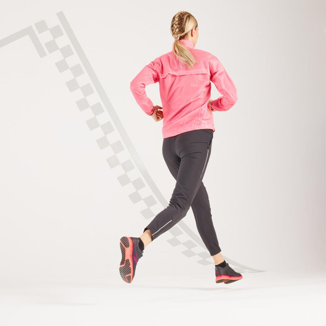 데카트론 여성 러닝 경량 바지 슬림핏 런 라이트 900 스모크 블랙(DECATHLON Women's Running Lightweight Slim Fit Pants Run Light 900 Smoked Black) - 2