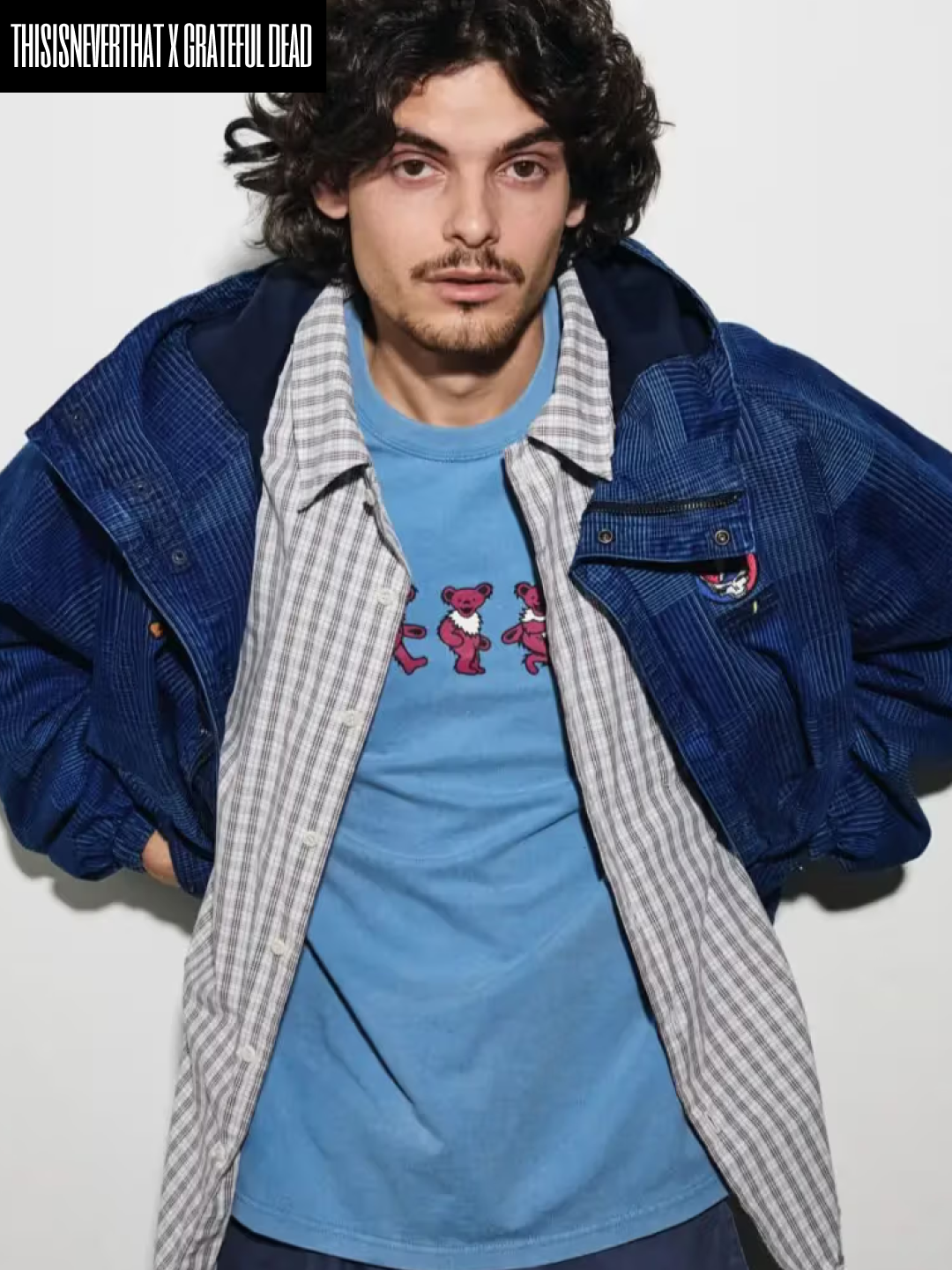 Thisisneverthat x Grateful Dead Ol Dancing Bears Jacket Patchwork, Thisisneverthat x Grateful Dead Ol Dancing Bears Jacket Stone 착용 스타일 - 2
