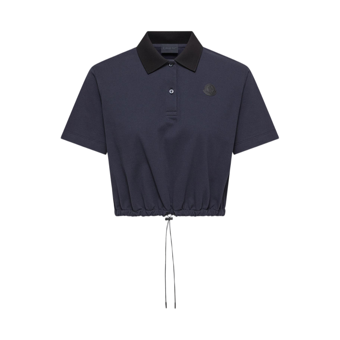 L1-093-8A00005-89A16-77B (W) Moncler Cropped Cotton Piquet Polo Shirt Night Blue - 26SS