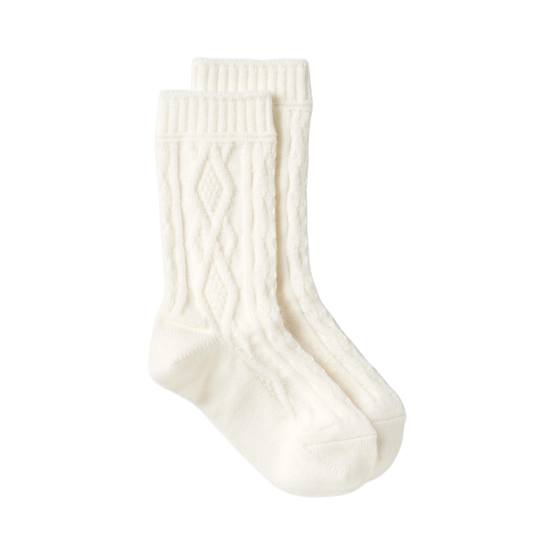 480721-00 (W) Uniqlo Cable Heattech Socks White