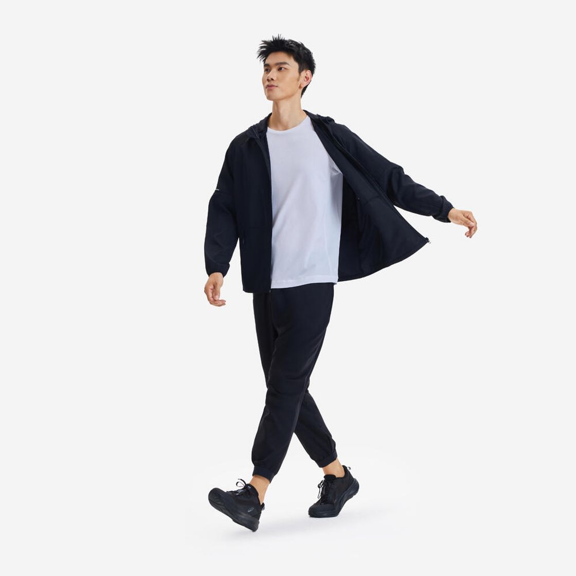 데카트론 남성 러닝 윈드 자켓 런 100 스모크 블랙(DECATHLON Men's Running Wind Jacket Run 100 Smoke Black) - 3