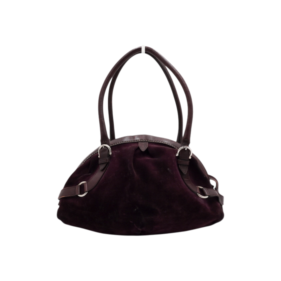 페라가모 21 5836 버건디 스웨이드 레더 볼링 여성 토트백aa62195(Ferragamo Burgundy Suede Leather Bowling Tote Bag) - 1