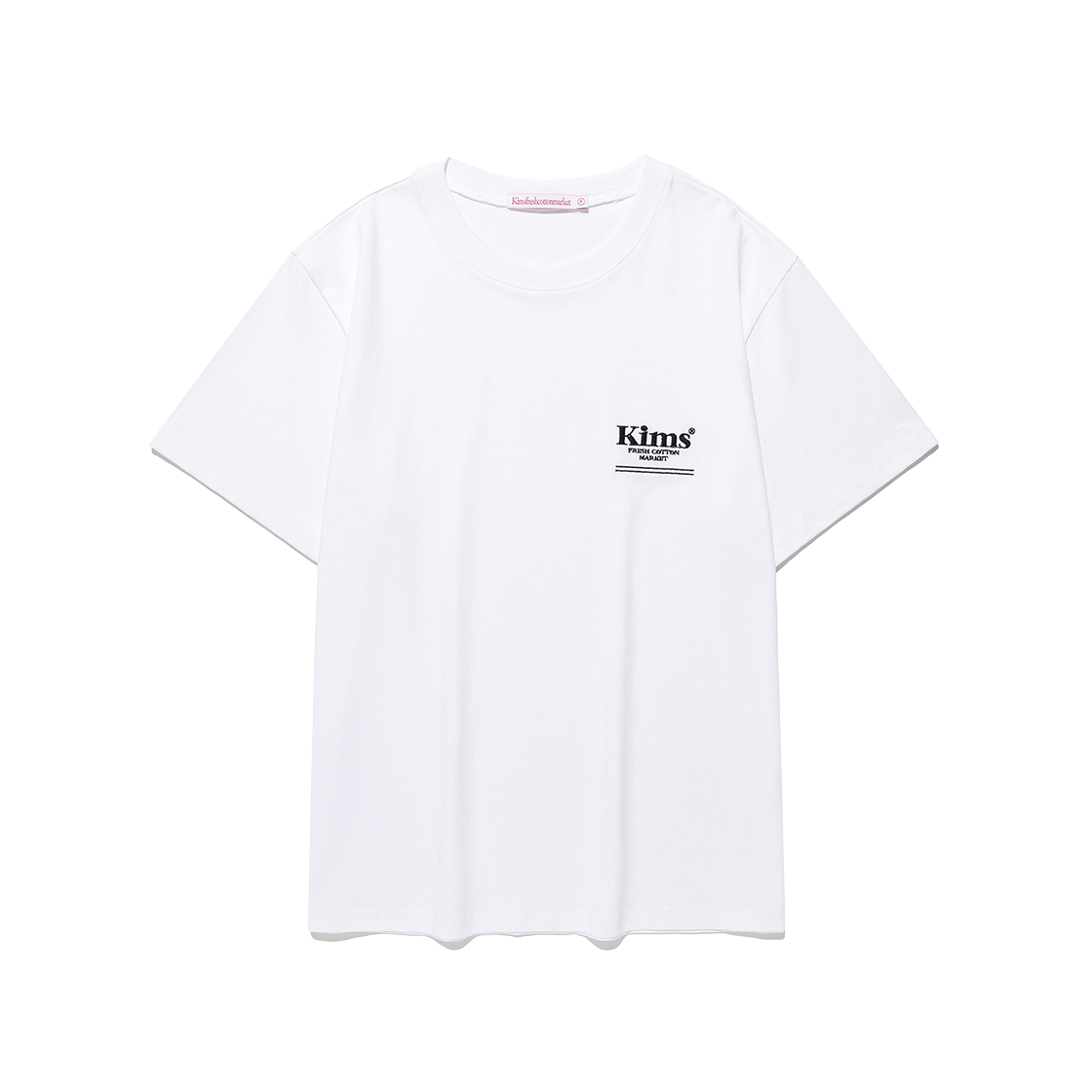 KIB6MFT506AWH Kims Fresh Cotton Market Mini Bam Line Logo Tee White