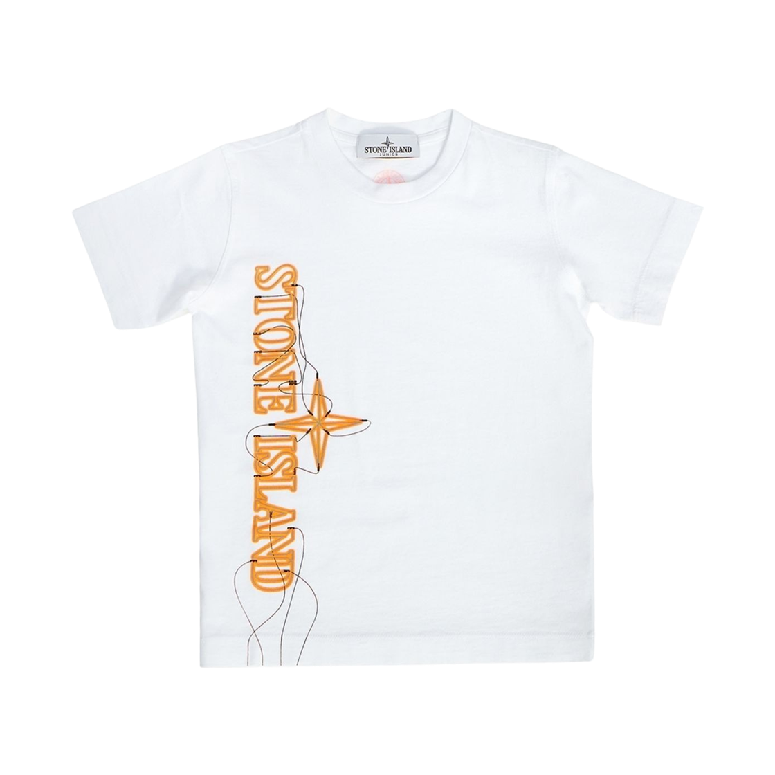 741621059-V0001 (Kids) Stone Island 21059 Logo Print T-Shirt White - 21SS