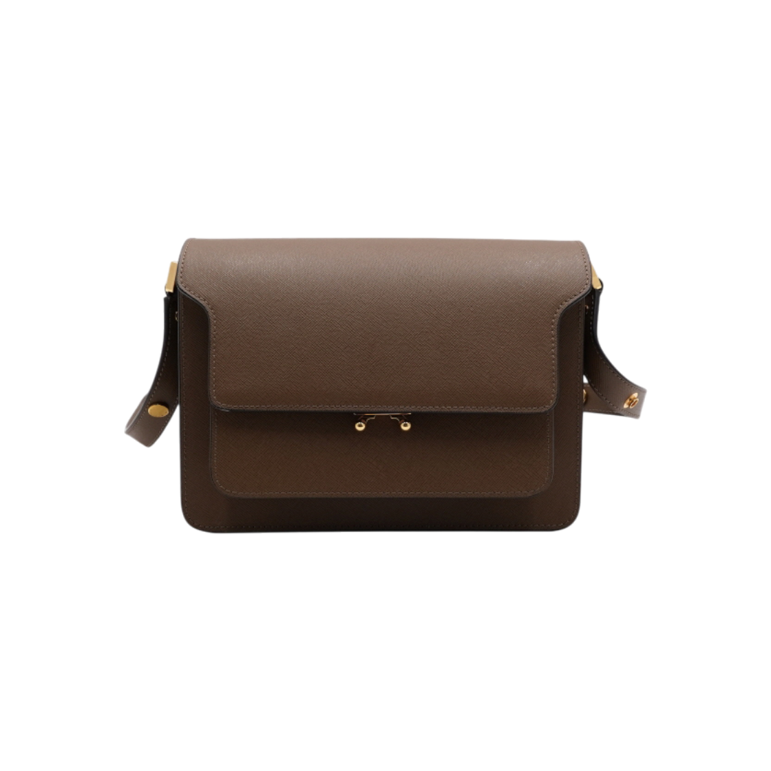 ITLPIL2VMFIG MARNI SBMPN09NO1 Brown Saffiano Leather Trunk Shoulder Bag