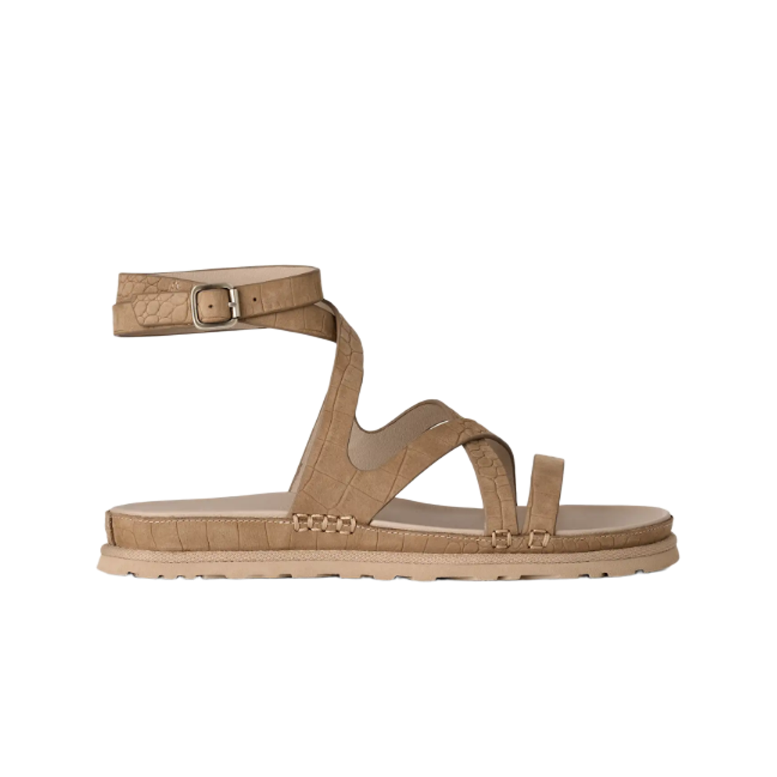 1178570-MDSD (W) UGG Goldengaze Embossed Ankle Wrap Mustard Seed