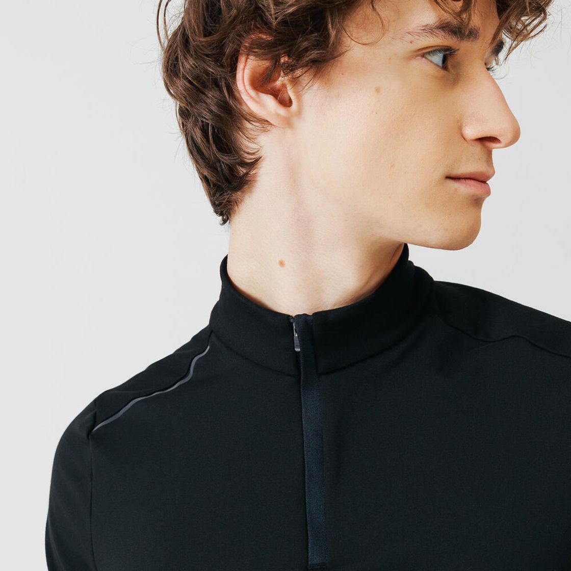 데카트론 남성 하프집 러닝 긴팔 티 런 웜 100 스모크 블랙(DECATHLON Men's Half-Zip Running Long-Sleeved T-Shirt Run Warm 100 Smoke Black) - 5