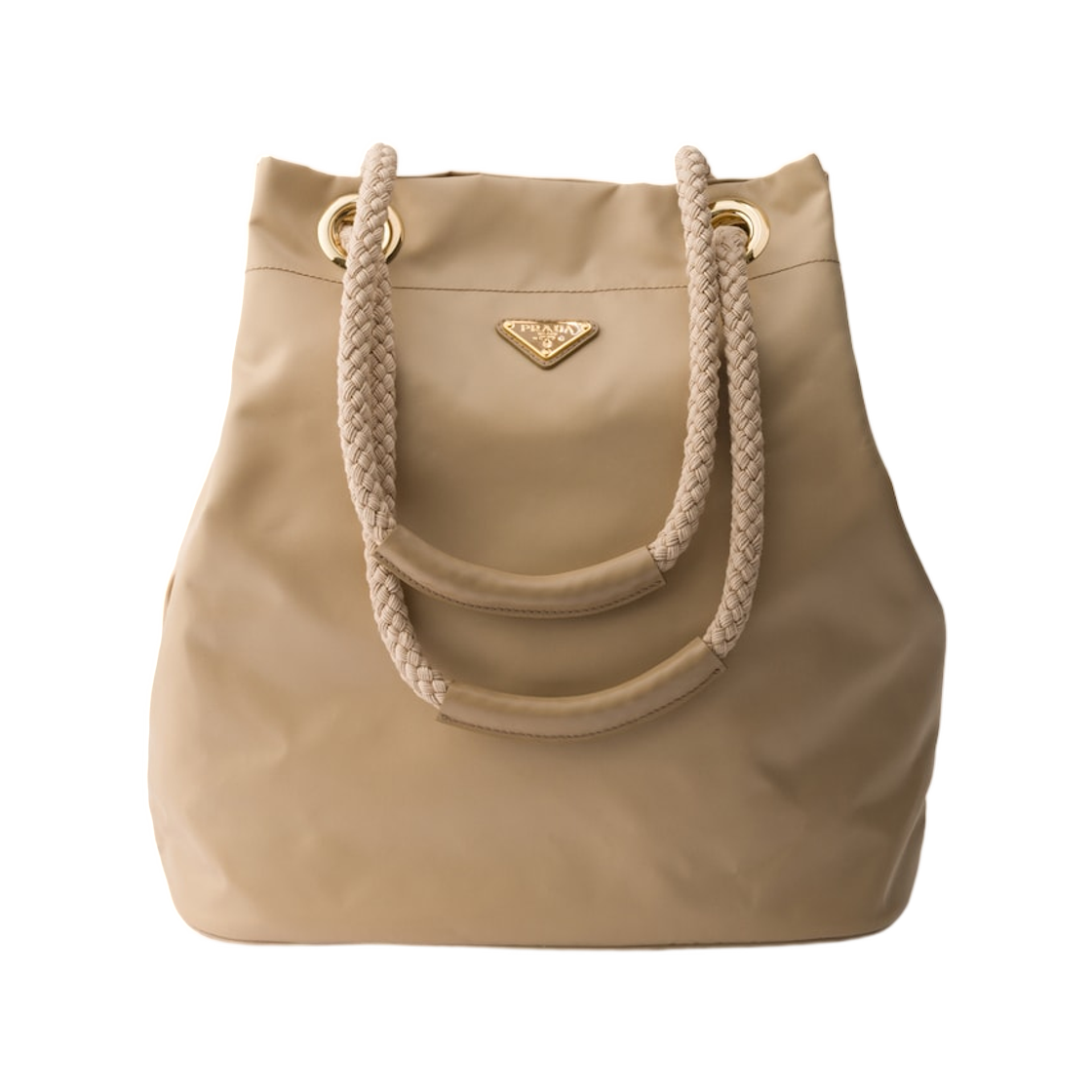 1BE093-2HG8-F0040 Prada Mariner Large Re-Nylon Bucket Bag Camel Brown