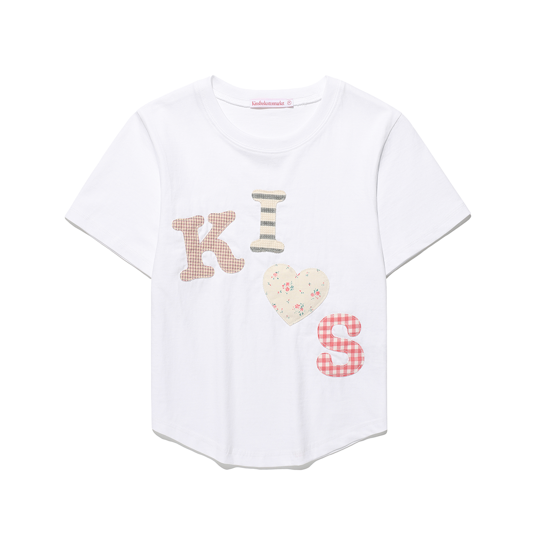 KIB6MFT504BWM Kims Fresh Cotton Market Messy Kiss Logo App Tee White(Cream)