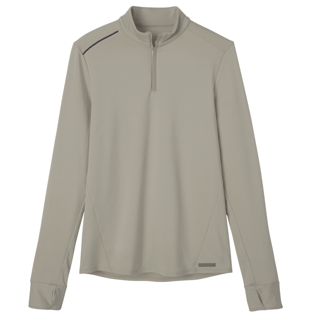 963190 DECATHLON Men's Half-Zip Running Long-Sleeved T-Shirt Run Warm 100 Ash Beige
