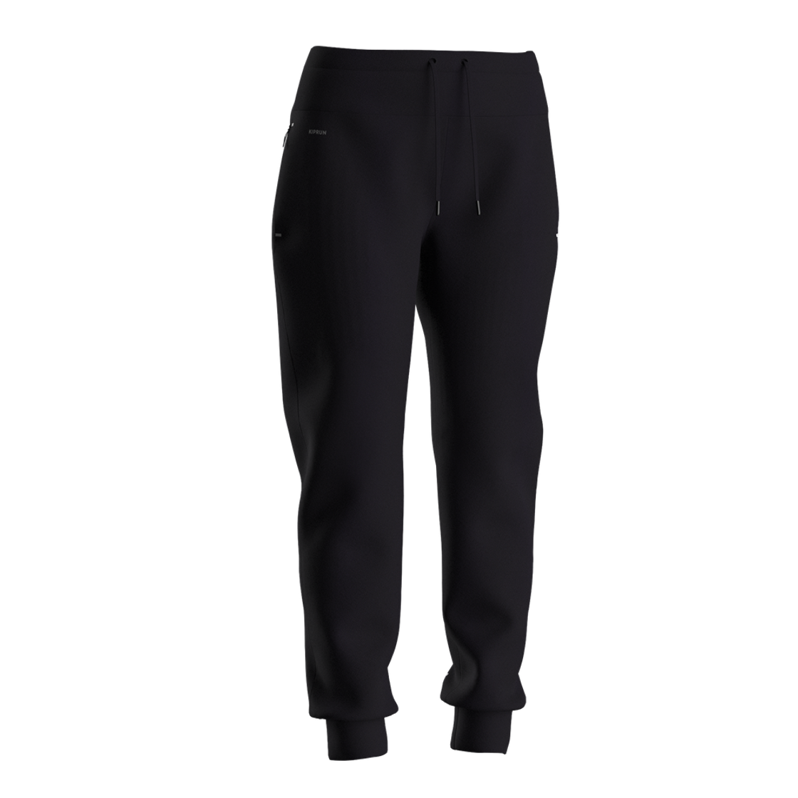 8882248 DECATHLON Women's Running Trousers Run Warm 500 Smoke Black