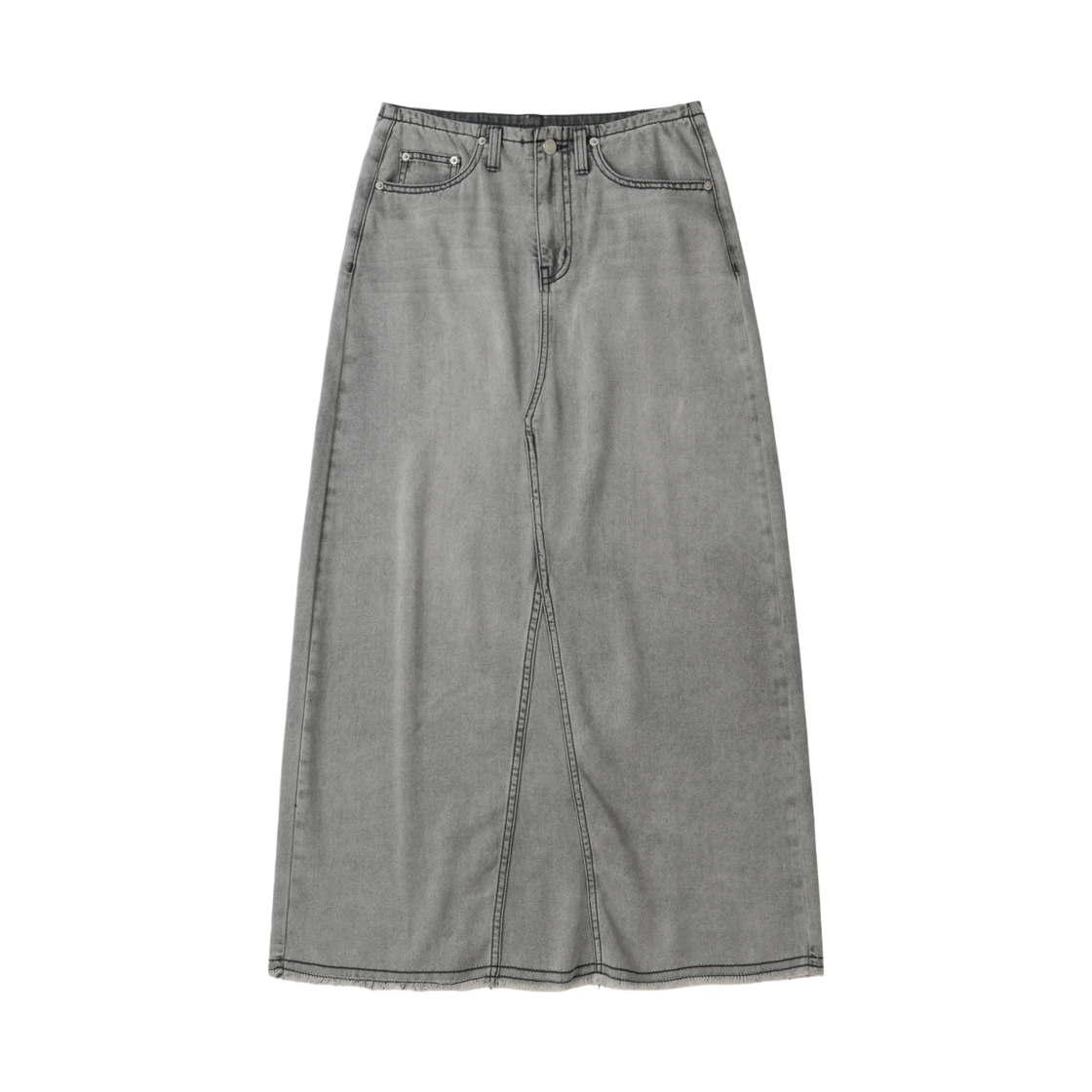 에토아 루즈 맥시 데님 스커트 그레이(aetoa Loose Maxi Denim Skirt Gray)