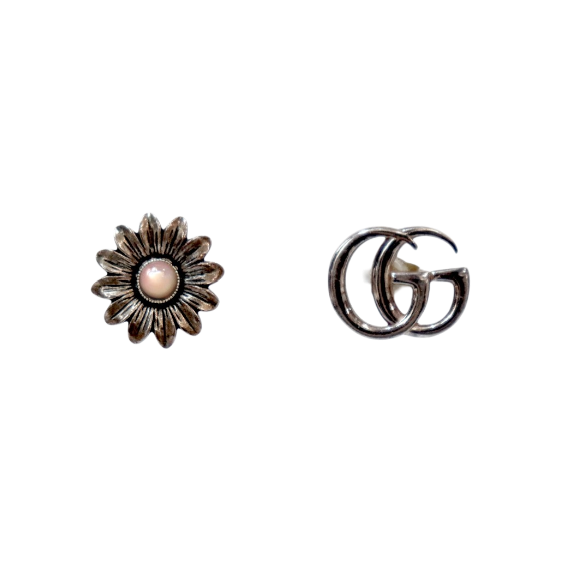 ITO7SCT72B5M Gucci Double G Floral Silver Earrings C-B53420