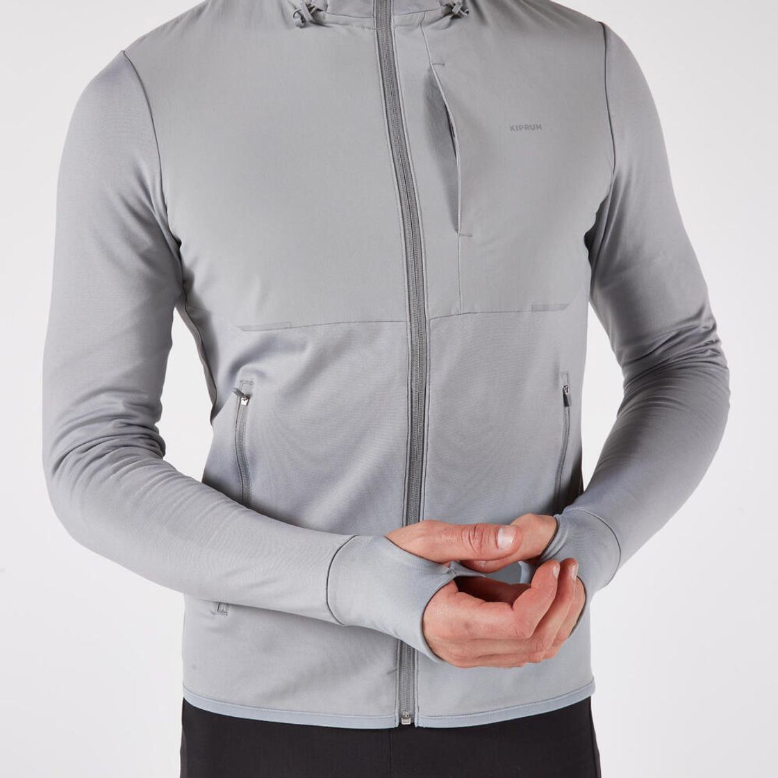 데카트론 남성 러닝 재킷 런 웜 100 스틸 그레이(DECATHLON Men's Running Jacket Run Warm 100 Steel Grey) - 5