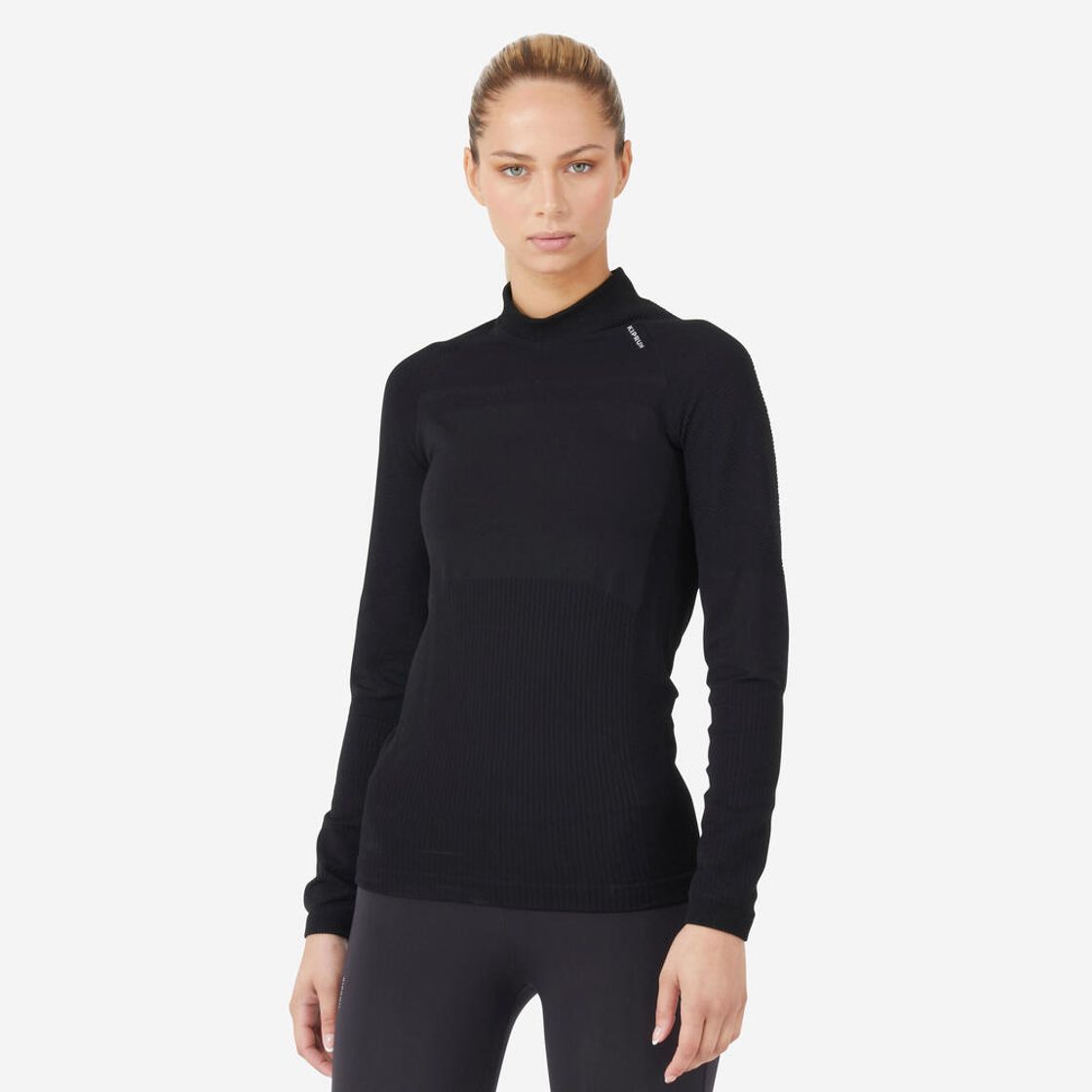 데카트론 여성 러닝 심리스 긴팔 티 런 스킨케어 500 스모크 블랙(DECATHLON Women's Running Seamless Long-Sleeved T-Shirt Run Skincare 500 Smoke Black) - 3