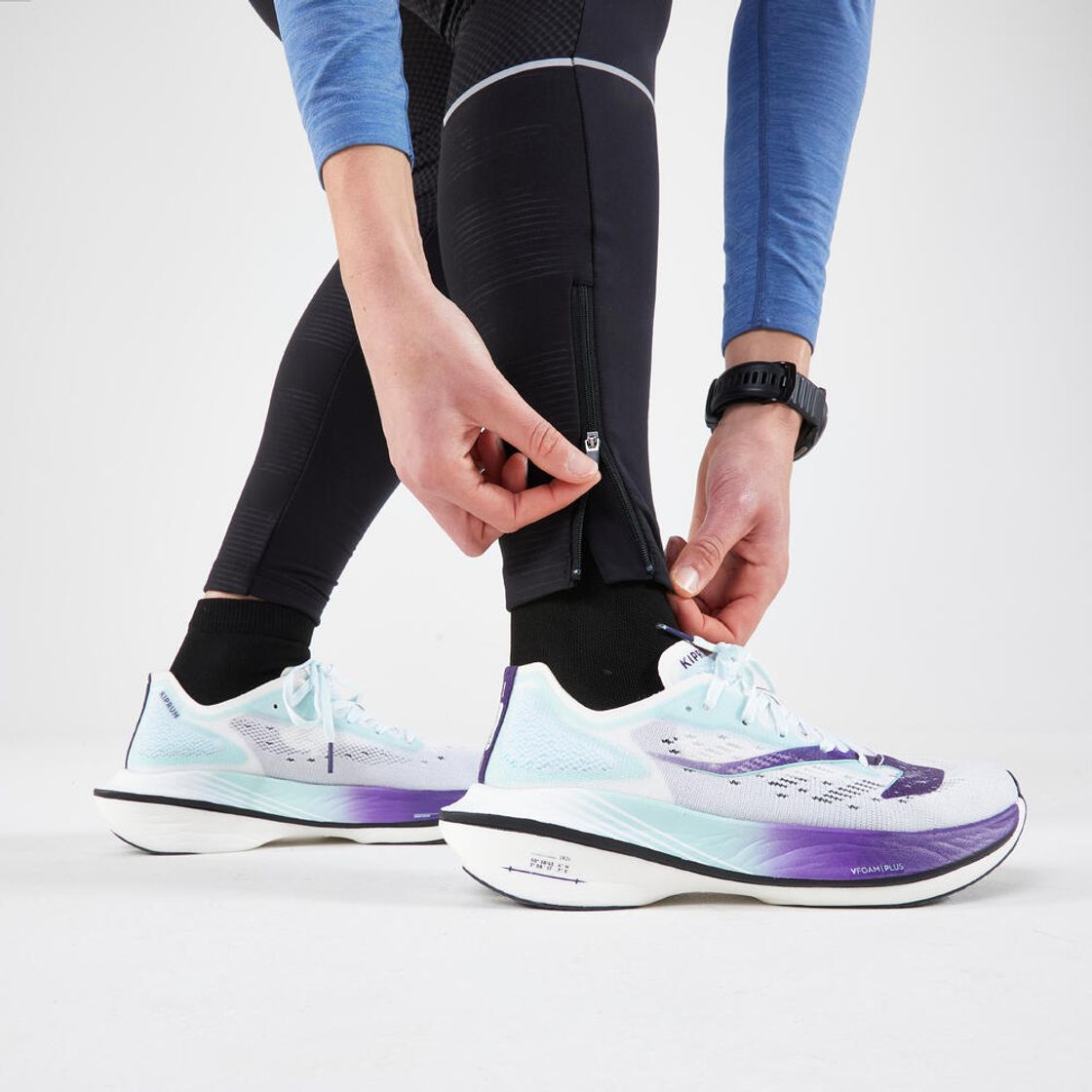 데카트론 여성 러닝 레인 레깅스 런 레인 900 스모크 블랙(DECATHLON Women's Running Rain Leggings Run Rain 900 Smoked Black) - 7