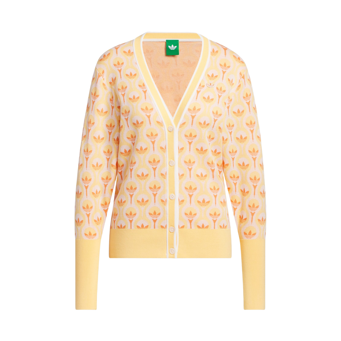 KE7781 (W) Adidas Originals All Over Cardigan White Ice Tangerine - KR Sizing