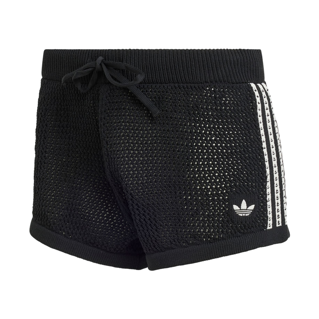 KC6478 (W) Adidas Knitted Crochet Shorts Black - KR Sizing