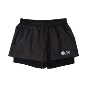 Optimistic Runners Glossy Ripstop Shorts Black