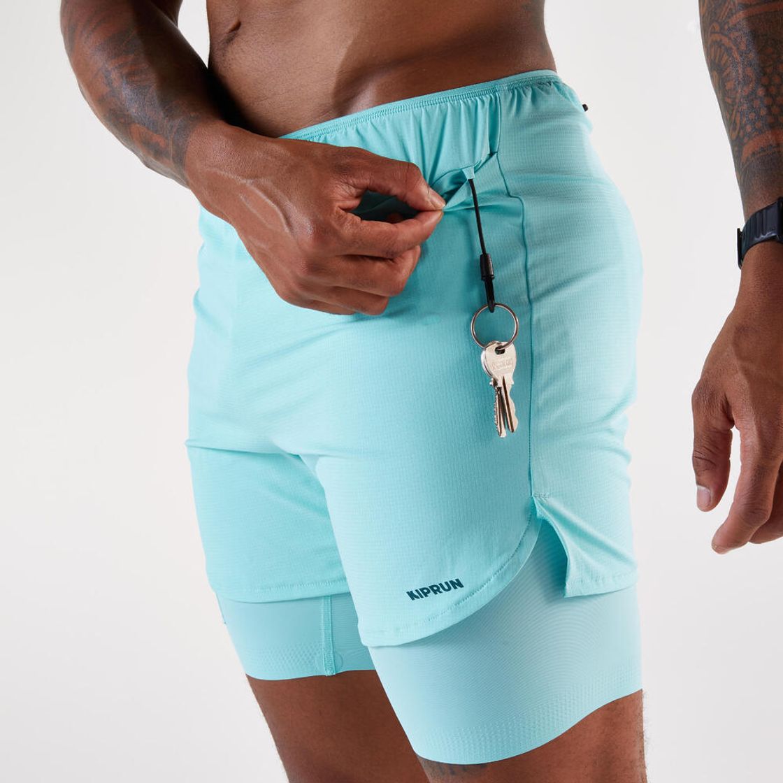 데카트론 남성 5인치 러닝 투인원 쇼츠 런 500 라군 블루(DECATHLON Men's 5" Running 2-in-1 Shorts Run 500 Lagoon Blue) - 6