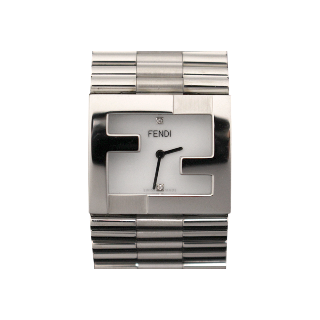 펜디 F100102901 FF로고 베젤 스틸 2P 다이아 뱅글 팔찌 시계(Fendi F100102901 FF Logo Bezel Steel 2P Diamond Bangle Watch) - 1