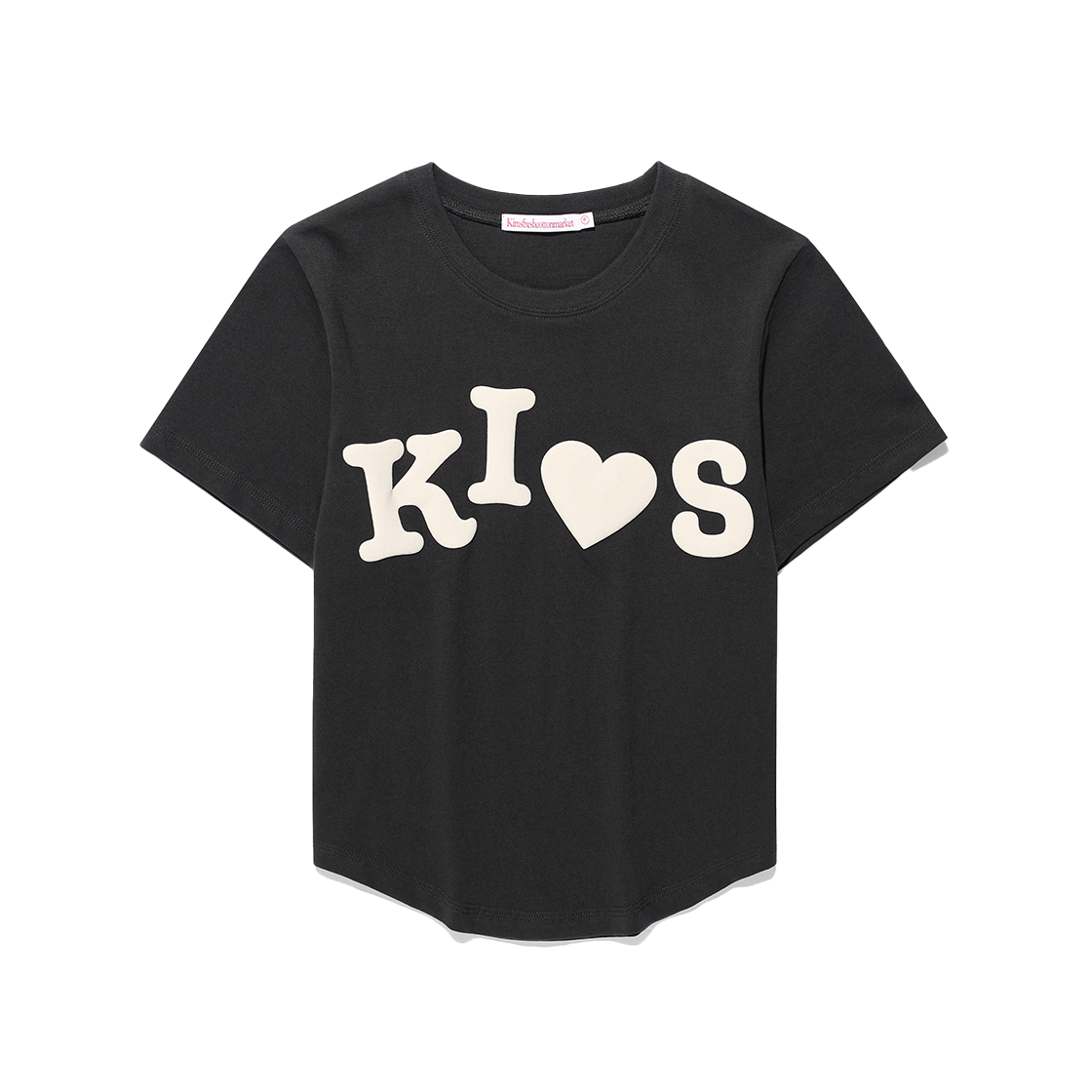 KIB6MFT503ACH Kims Fresh Cotton Market Bumpy Kiss Logo Tee Charcoal