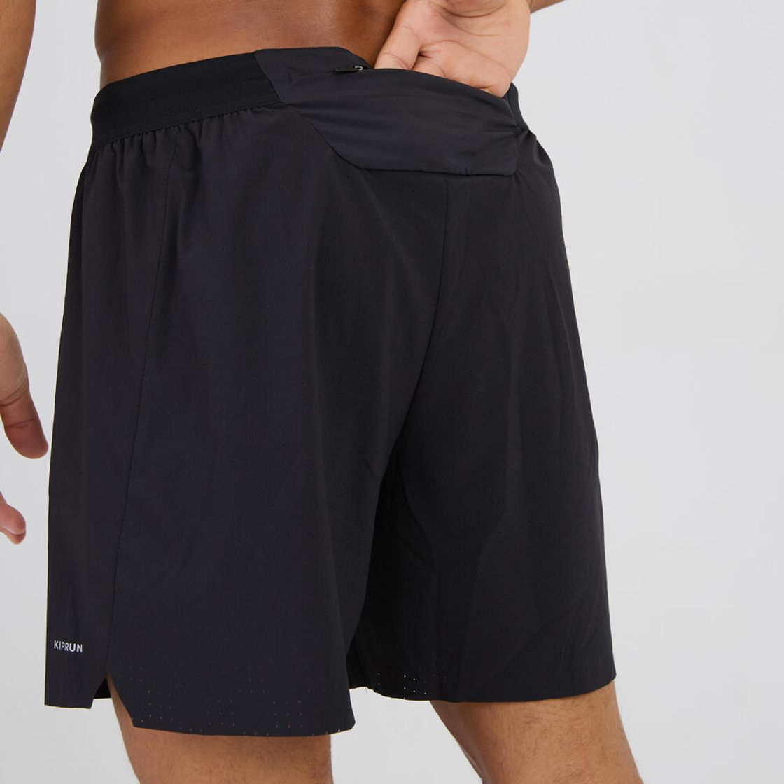 데카트론 남성 6인치 러닝 쇼츠 컴포트 500(브리프 내장) 스모크 블랙(DECATHLON Men's 6" Running Shorts Comfort 500 (Built-in Briefs) Smoke Black) - 5