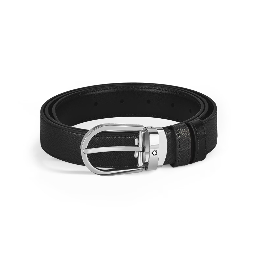 [25% 쿠폰] 몽블랑 리버서블 레더 벨트 블랙 쇼핑백 포함([25% 쿠폰] Montblanc Reversible Leather Belt Black With Shopping Bag) - 2