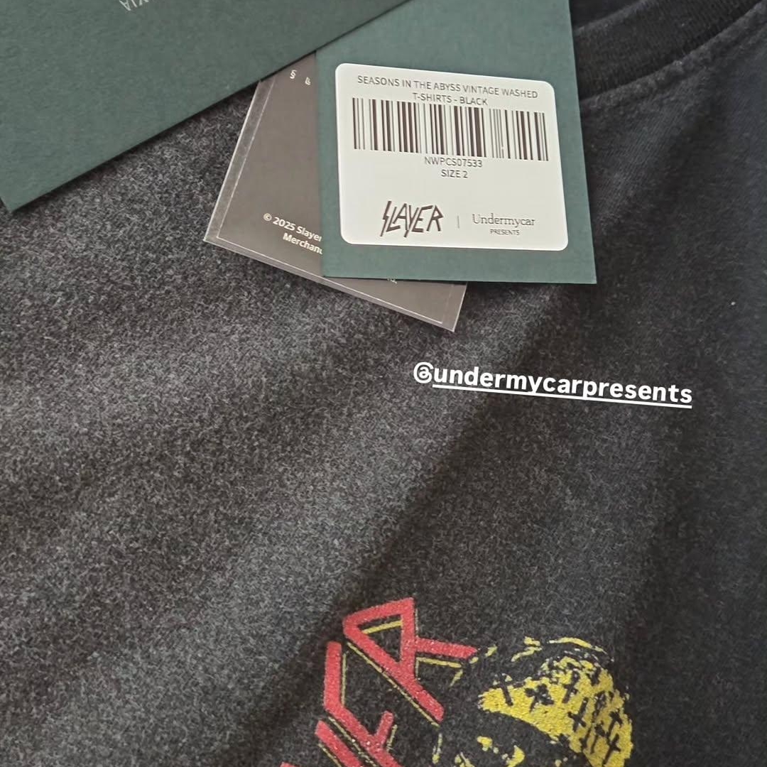 SLAYER Undermycar Seasons In The Abyss Vintage Washed T-Shirts Black 착용 스타일