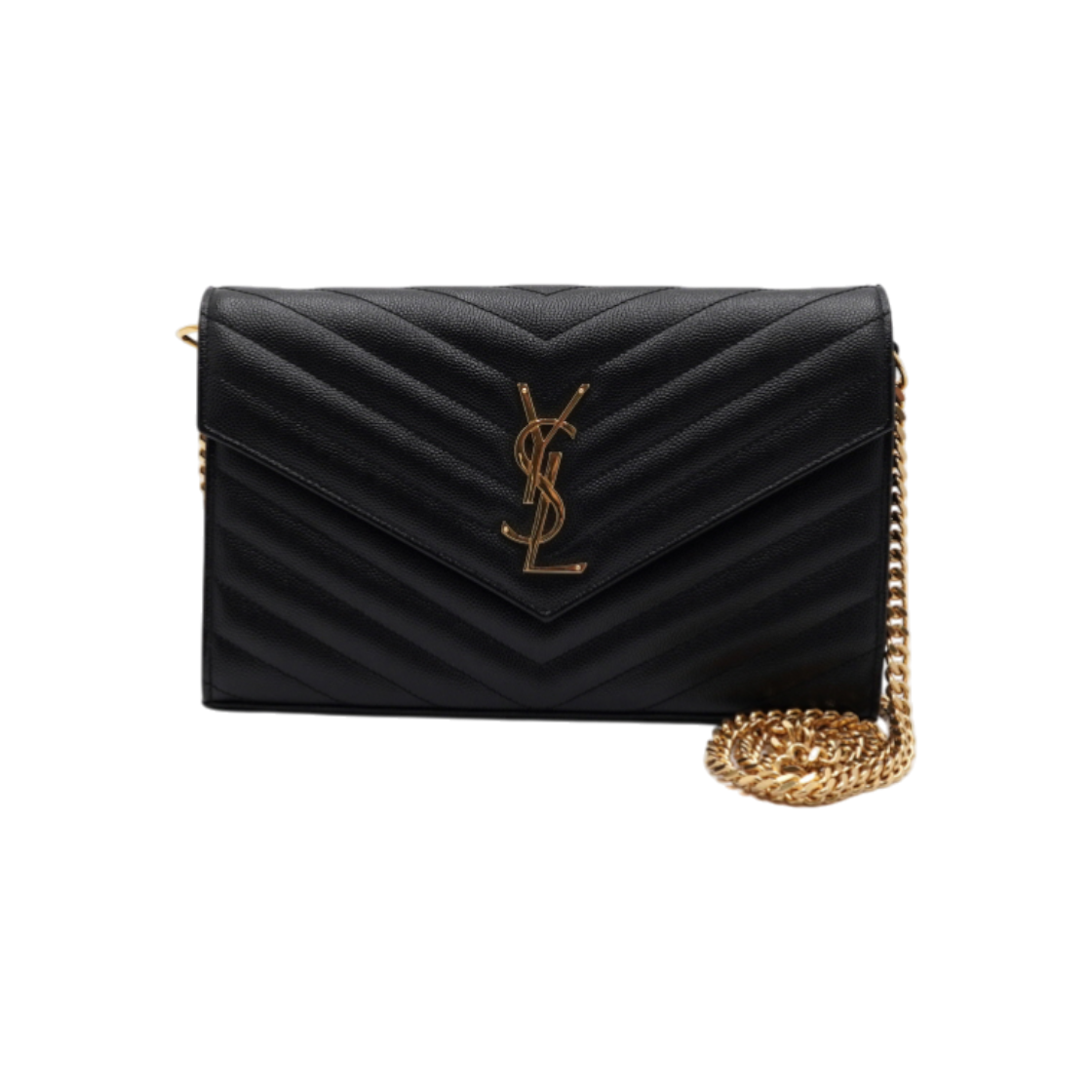 생로랑 377828 마틀라쎄 모노그램 클러치 WOC 금장체인 크로스백aa62368(Saint Laurent Monogram Matelassé WOC Clutch Gold Chain) - 1