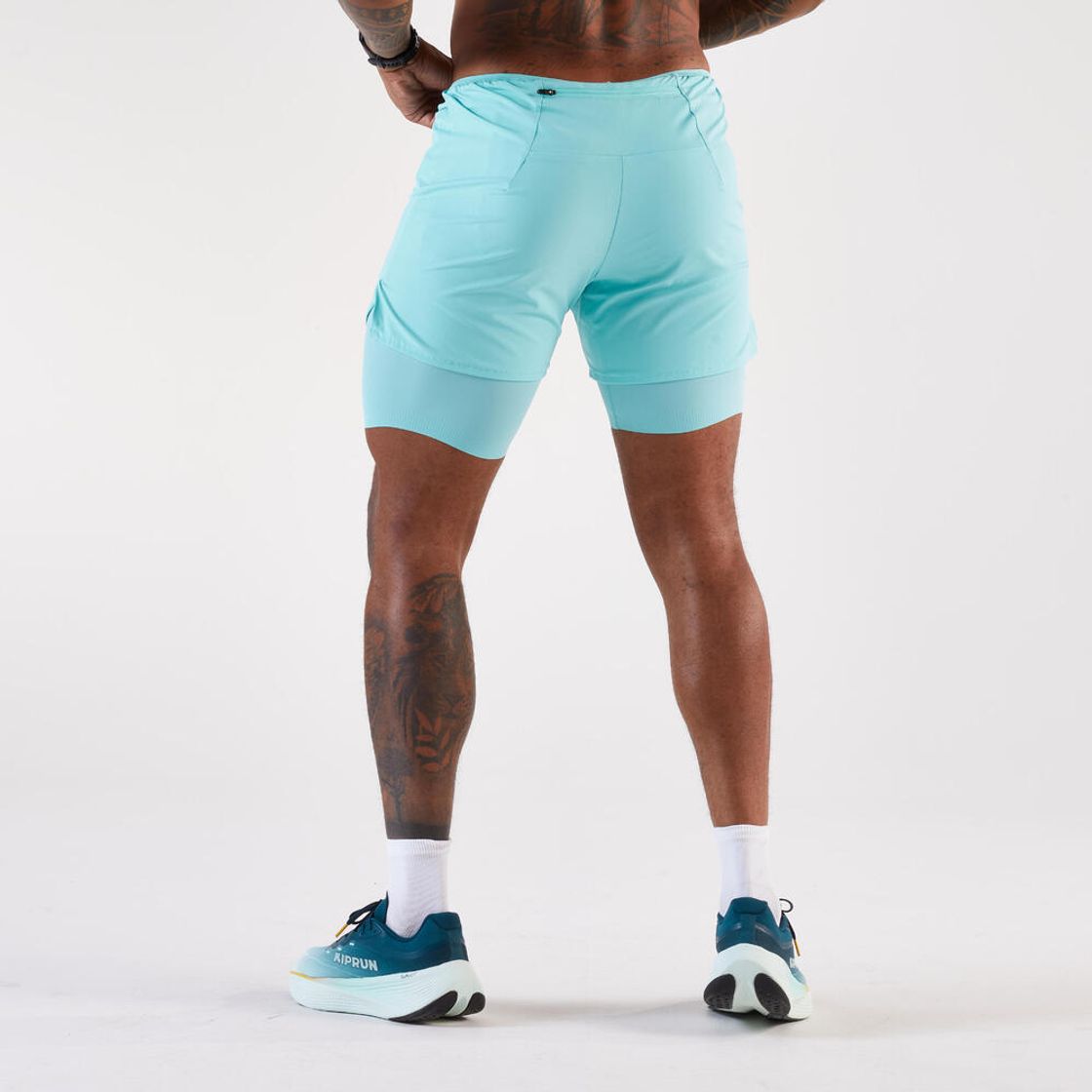 데카트론 남성 5인치 러닝 투인원 쇼츠 런 500 라군 블루(DECATHLON Men's 5" Running 2-in-1 Shorts Run 500 Lagoon Blue) - 2