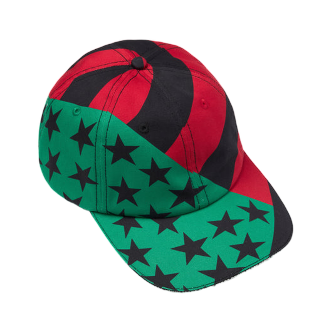 데님 티어스 DT 플래그 캡 레드 블랙 그린(Denim Tears DT Flag Cap Red Black Green)