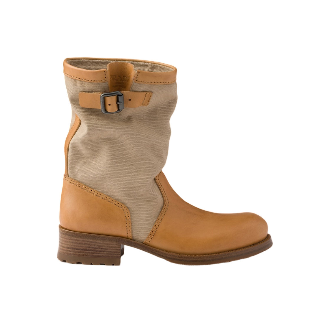 1U275O-AA7-F0065 (W) Prada Leather and Canvas Boots Cord