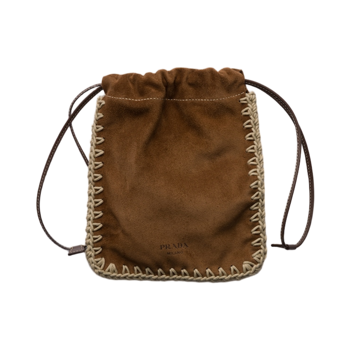1ZT092-2FP1-F0324 Prada Suede Smartphone Case Cocoa Brown