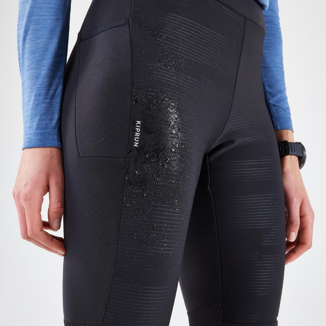데카트론 여성 러닝 레인 레깅스 런 레인 900 스모크 블랙(DECATHLON Women's Running Rain Leggings Run Rain 900 Smoked Black) - 5