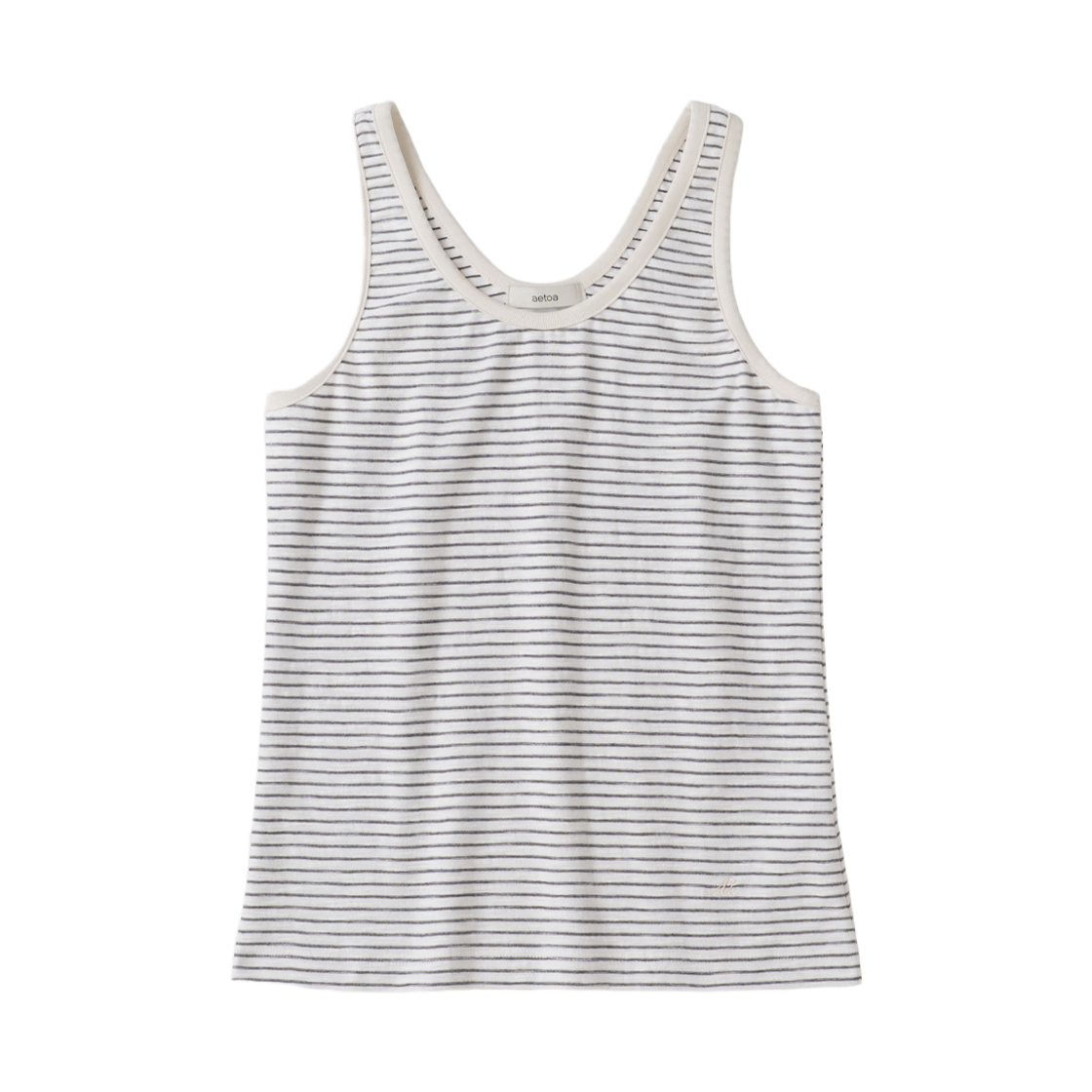 에토아 스트라이프 슬리브리스 탑 아이보리(aetoa Striped Sleeveless Top Ivory)