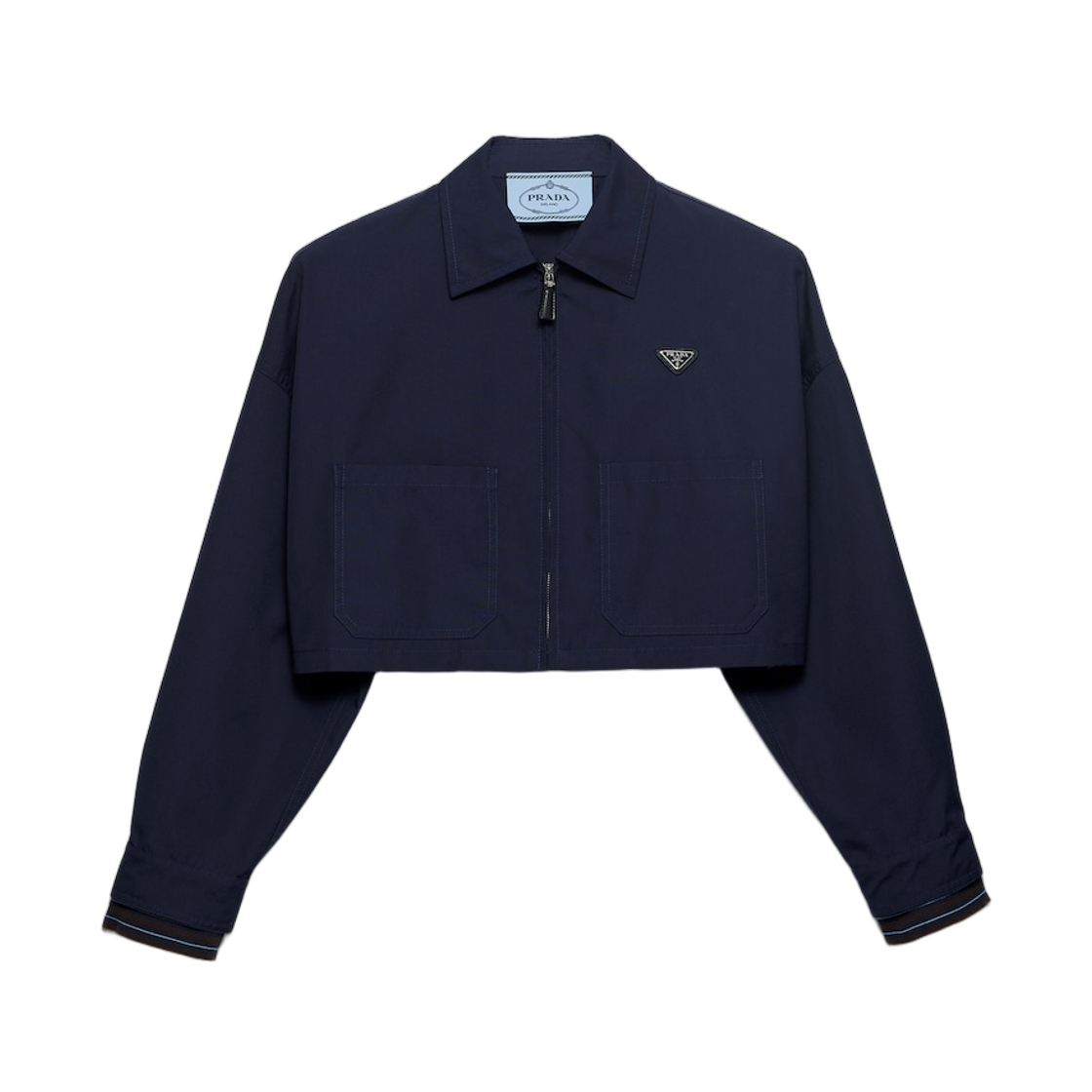(W) 프라다 포플린 블루종 자켓 네이비((W) Prada Poplin Blouson Jacket Navy)