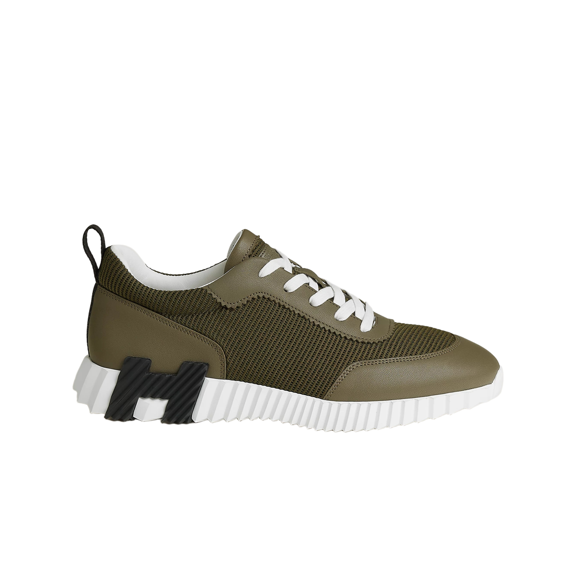 H261897ZH1R Hermes Bouncing Sneakers Technical Mesh Sport Goatskin & Vert Toundra