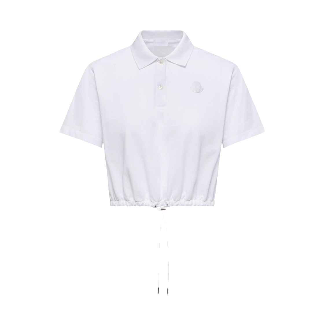 L1-093-8A00005-89A16-00A (W) Moncler Cropped Cotton Piquet Polo Shirt White - 26SS
