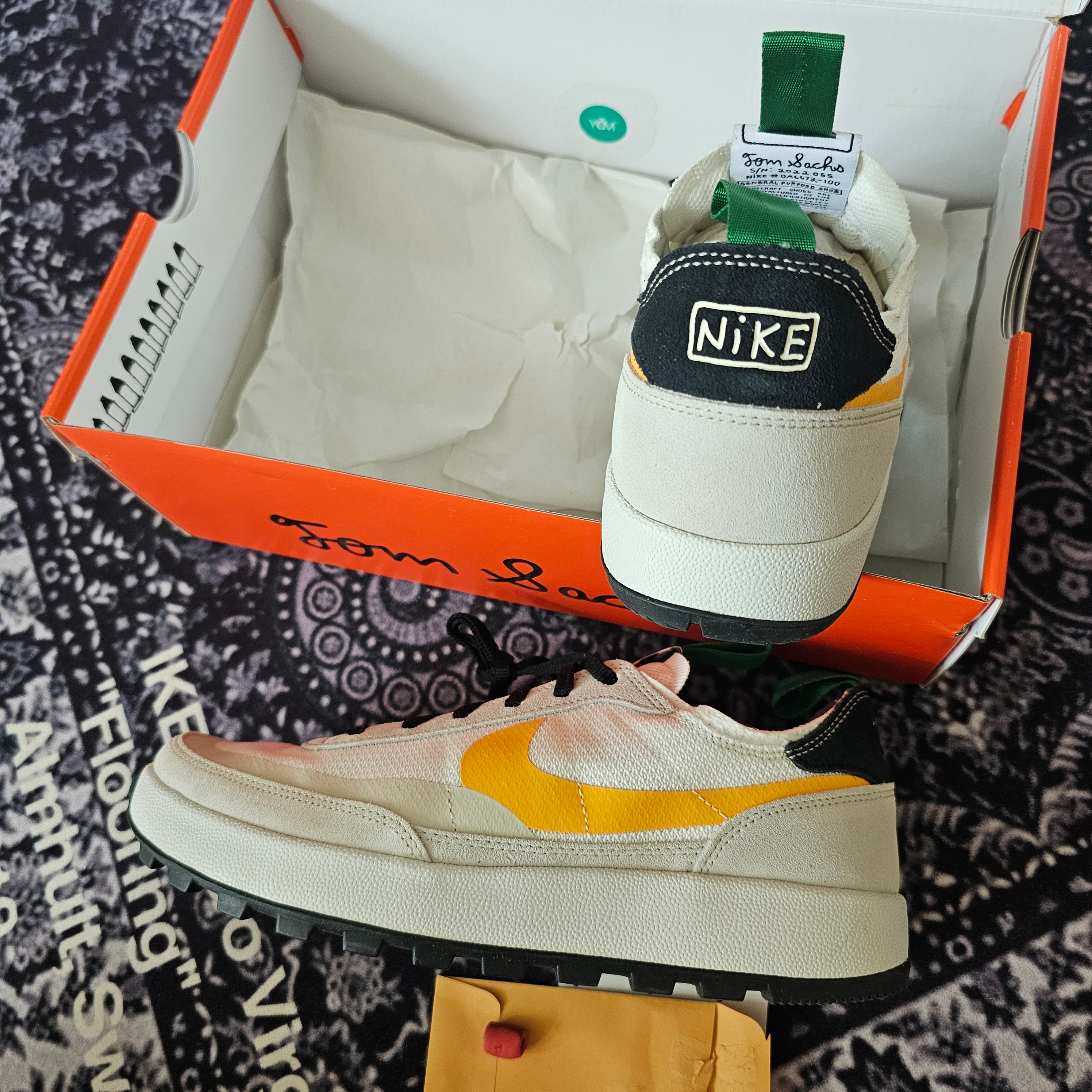 Nike x Tom Sachs General Purpose Shoe Pine Green University Gold 착용 스타일 - 3