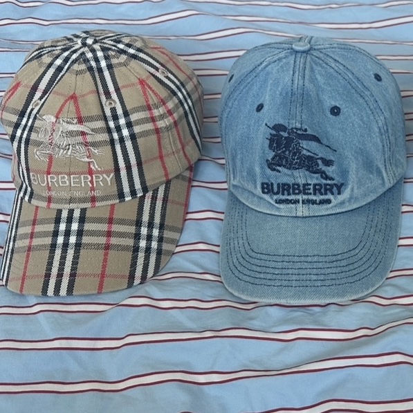 Supreme x Burberry Denim 6-Panel Washed Blue - 22SS, Supreme x Burberry Denim 6-Panel Beige - 22SS 착용 스타일 - 1