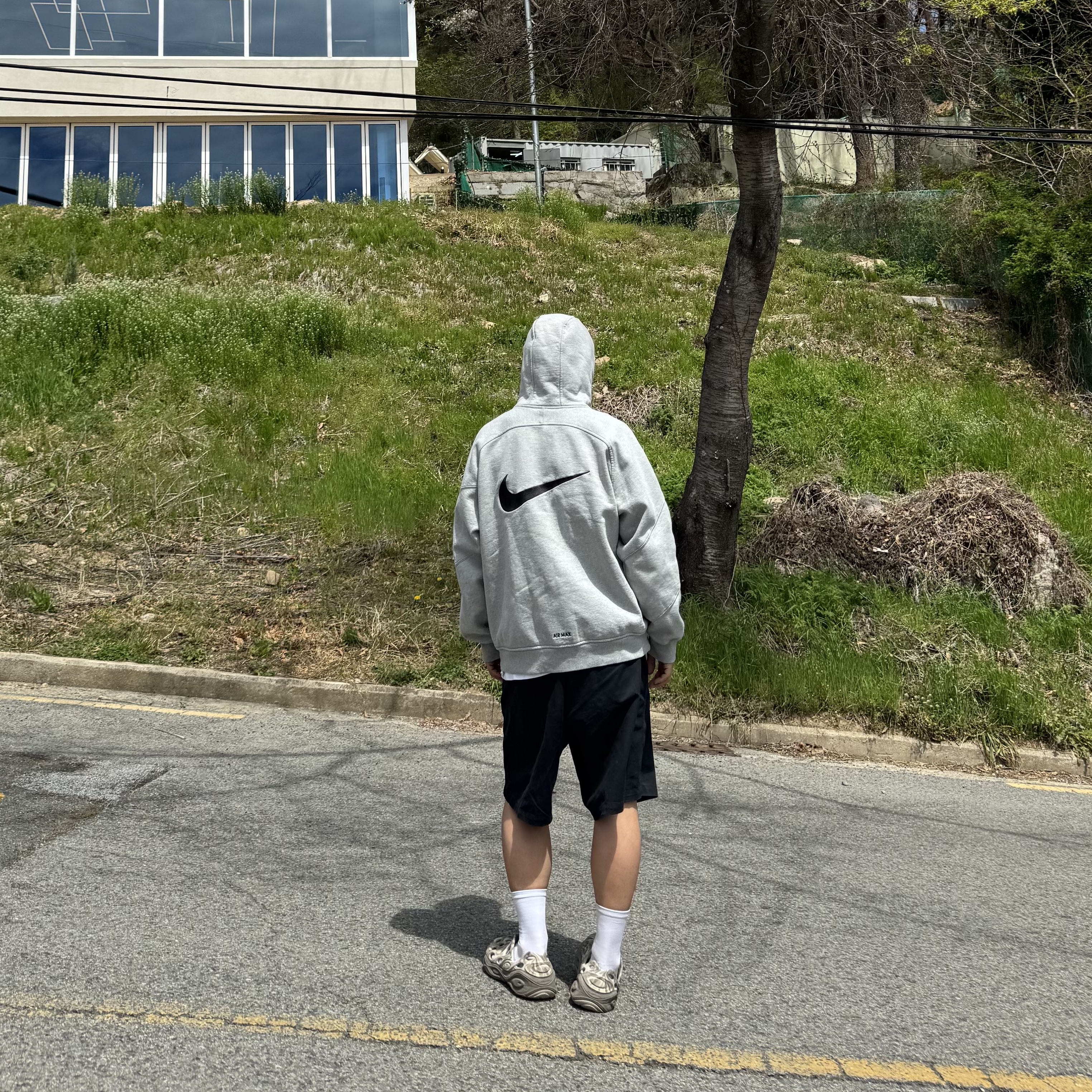 Supreme x Nike Zip Up Hooded Sweatshirt Heather Grey - 25SS 착용 스타일 - 2